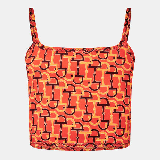 Gucci Cropped Printed Cotton-Twill Top