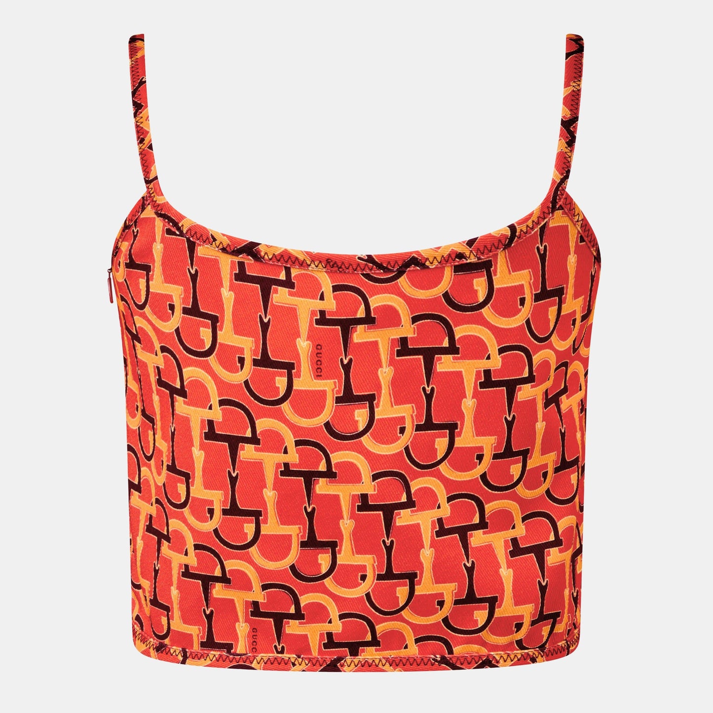 Gucci Cropped Printed Cotton-Twill Top