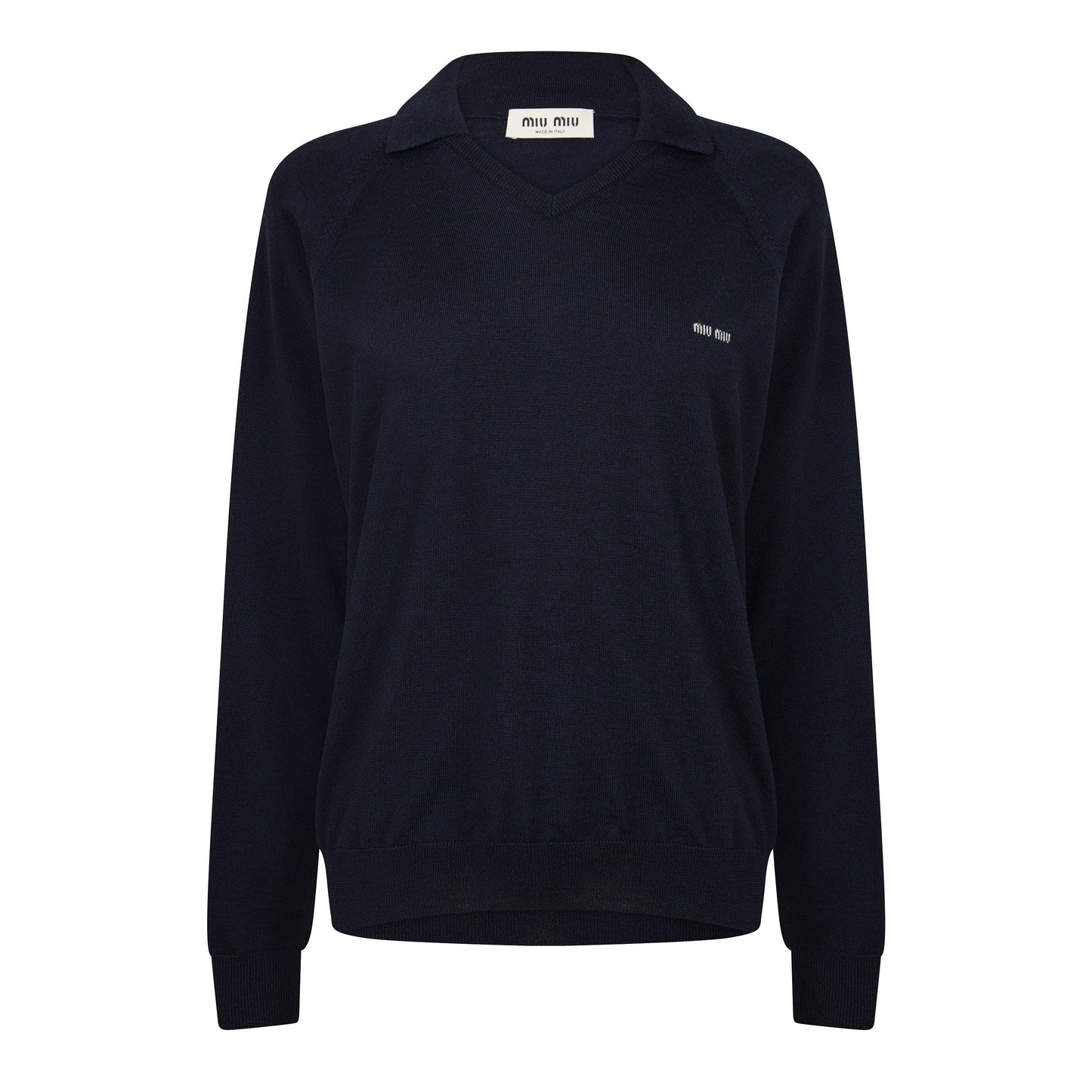 Miu Miu Women's Knitted Long Sleeve Polo Shirt