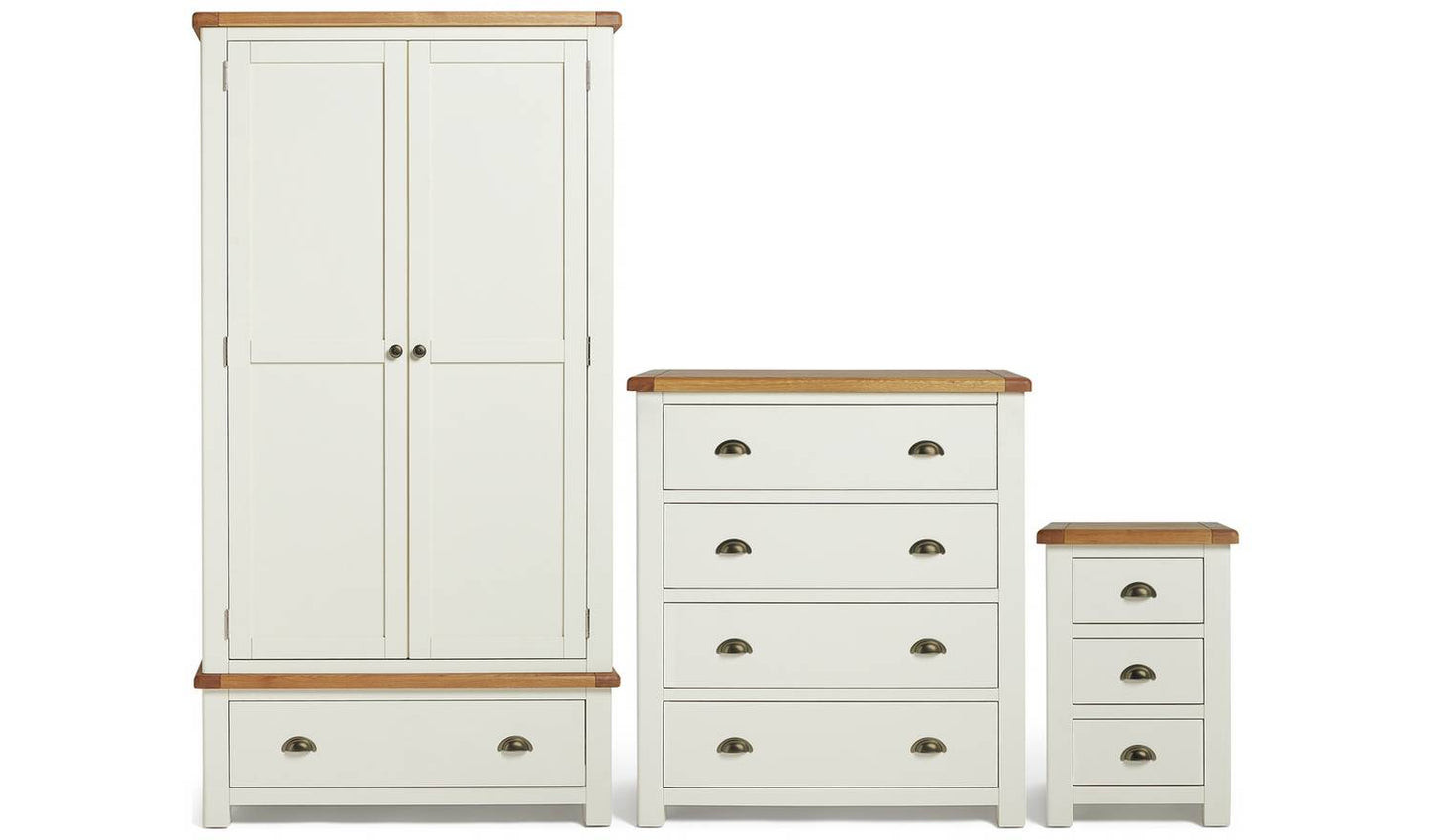 Argos Home Kent 3 Piece 2 Door Wardrobe Set - Cream and Oak