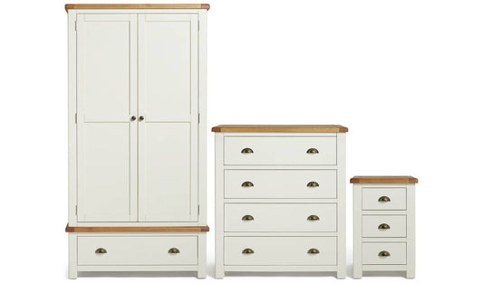 Argos Home Kent 3 Piece 2 Door Wardrobe Set - Cream and Oak