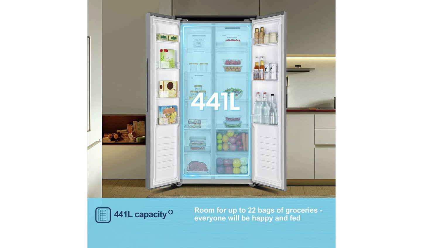 Fridgemaster MS83430ES American Fridge Freezer - Silver