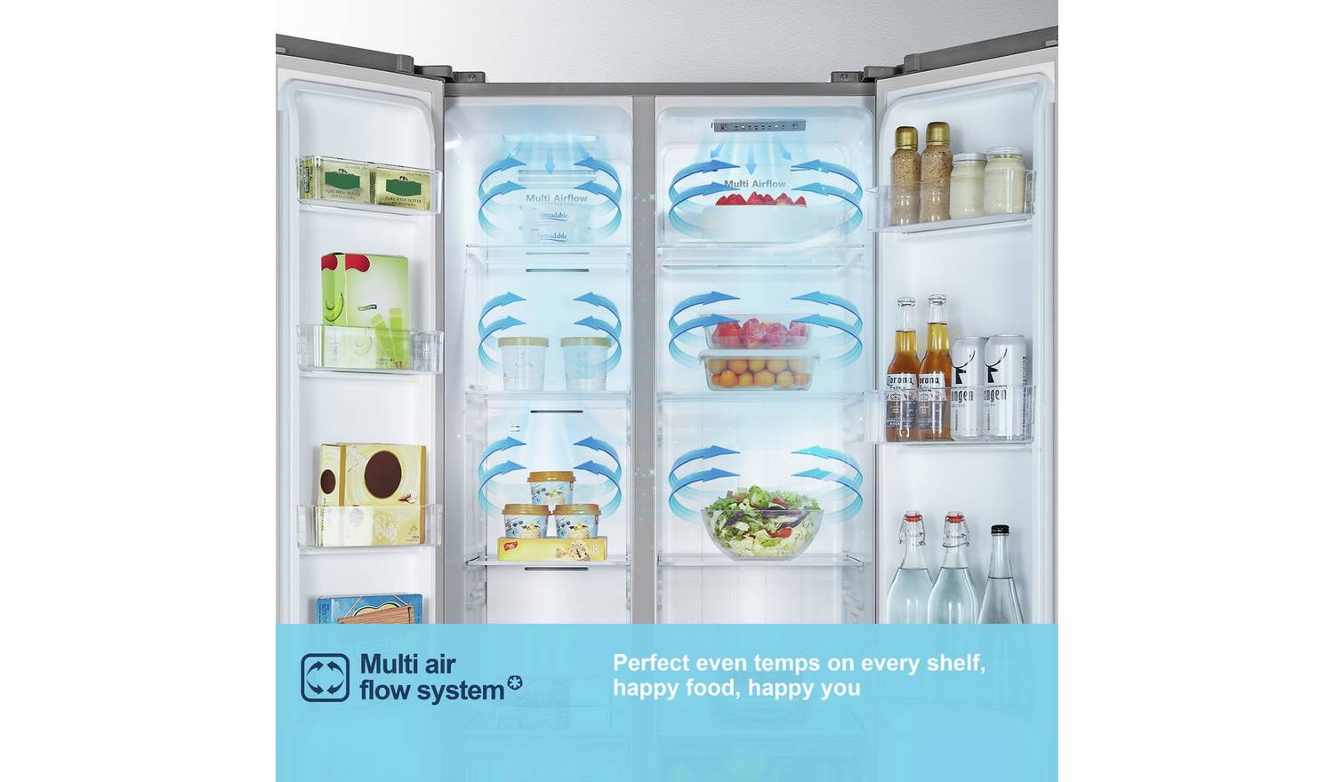 Fridgemaster MS83430ES American Fridge Freezer - Silver