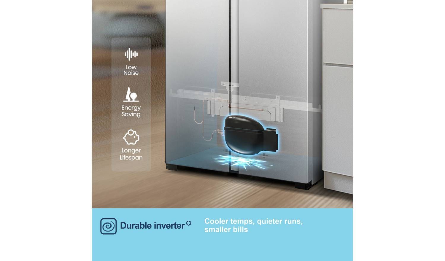 Fridgemaster MS83430ES American Fridge Freezer - Silver