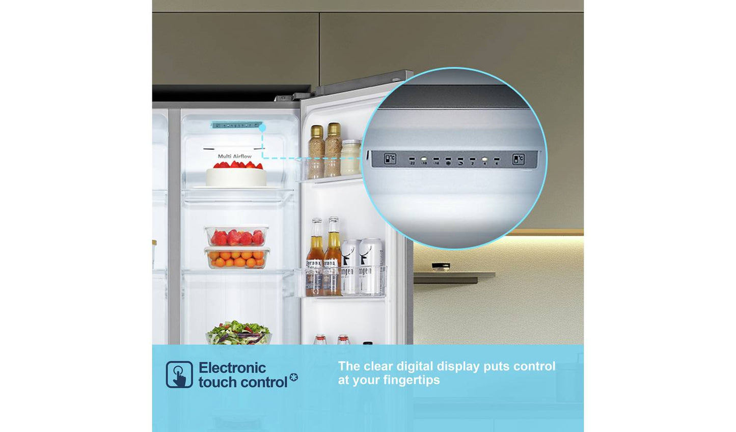 Fridgemaster MS83430ES American Fridge Freezer - Silver