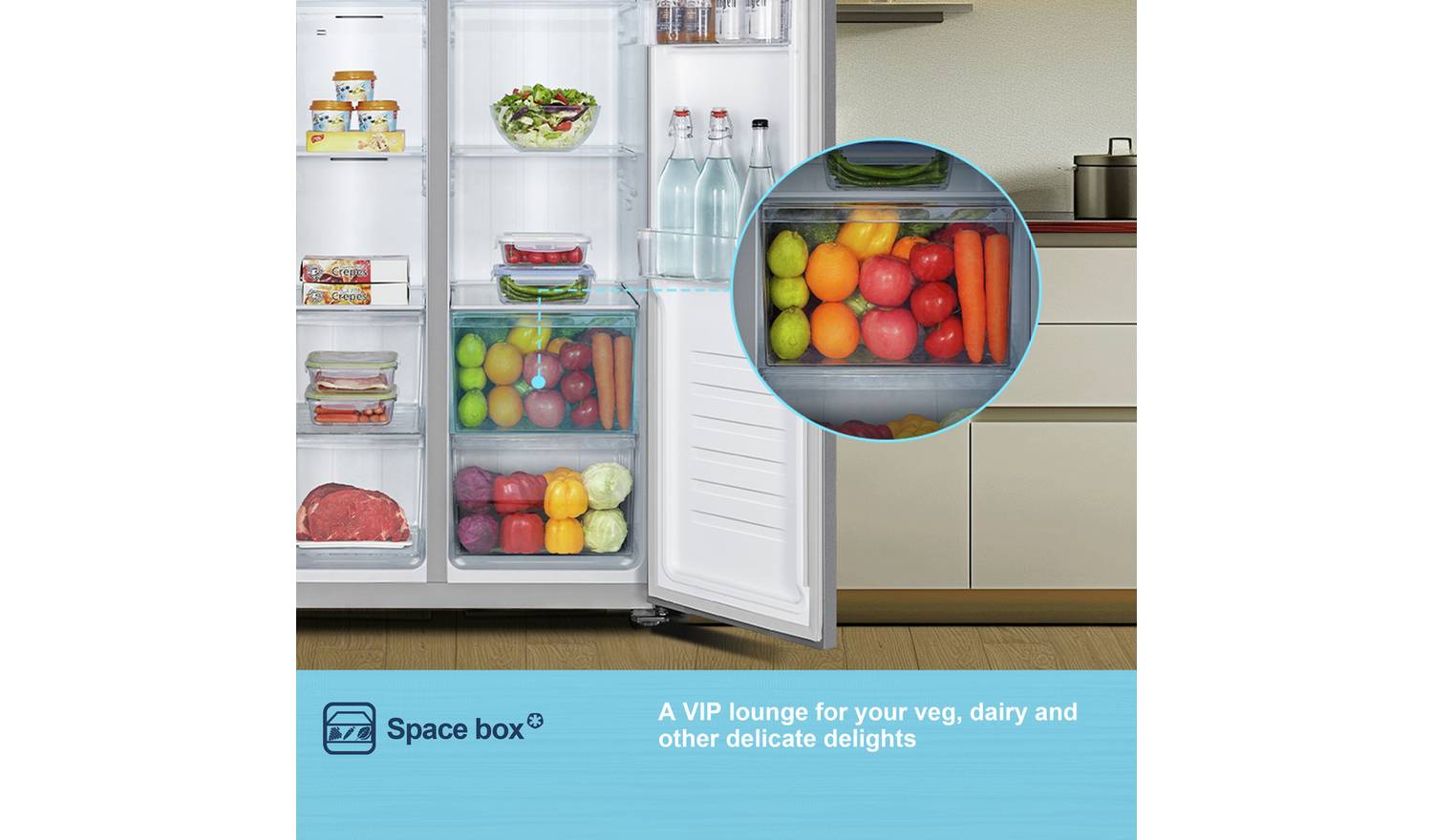 Fridgemaster MS83430ES American Fridge Freezer - Silver