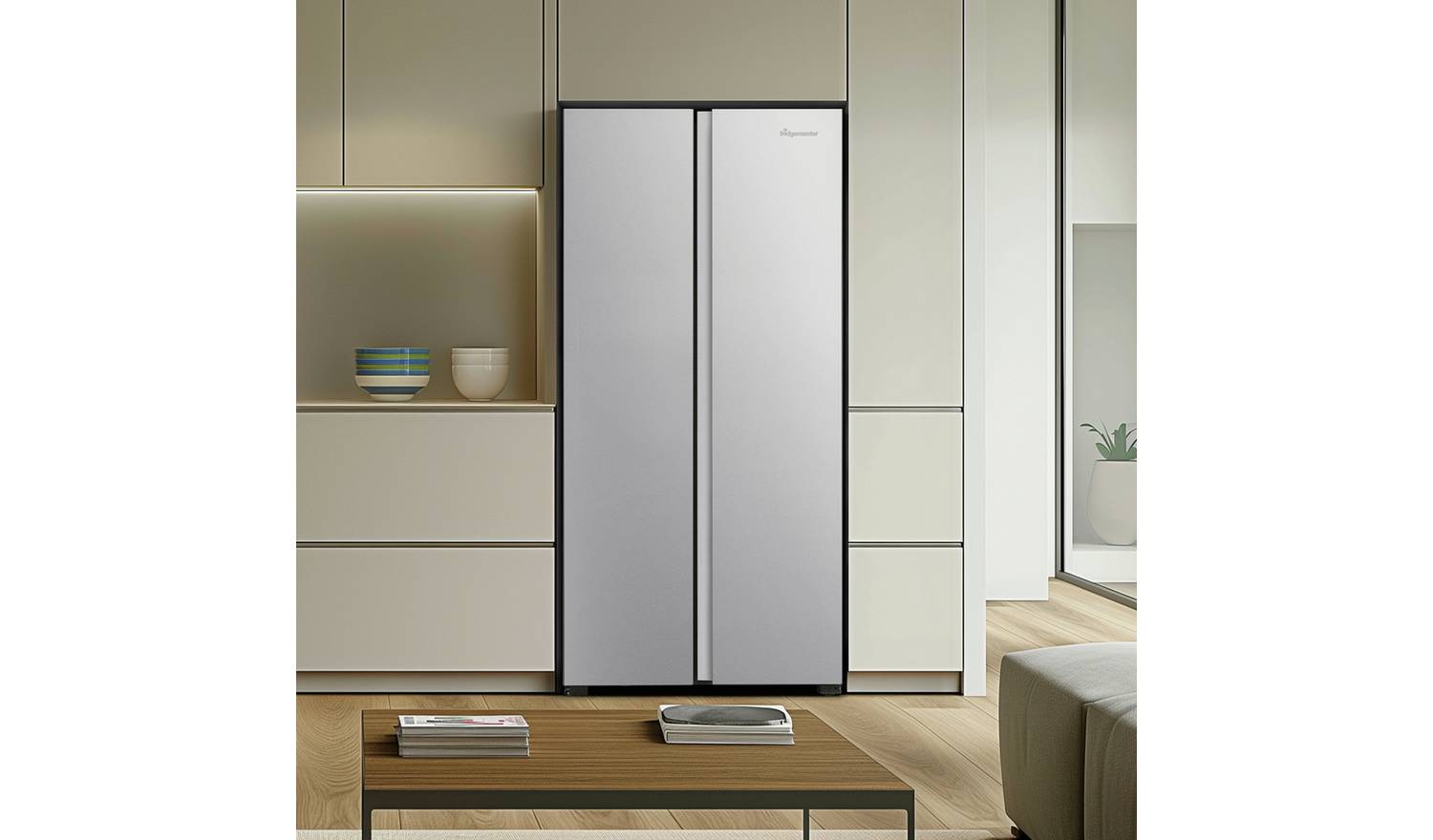 Fridgemaster MS83430ES American Fridge Freezer - Silver