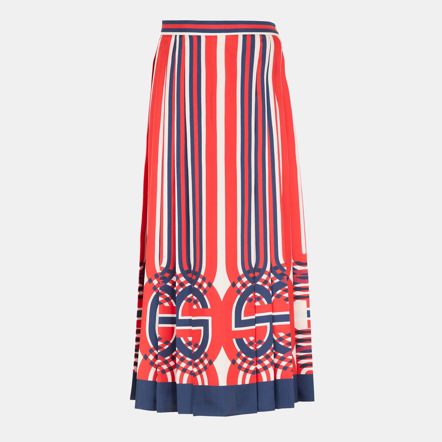 Gucci Women's Structured Pleated Midi Skirt