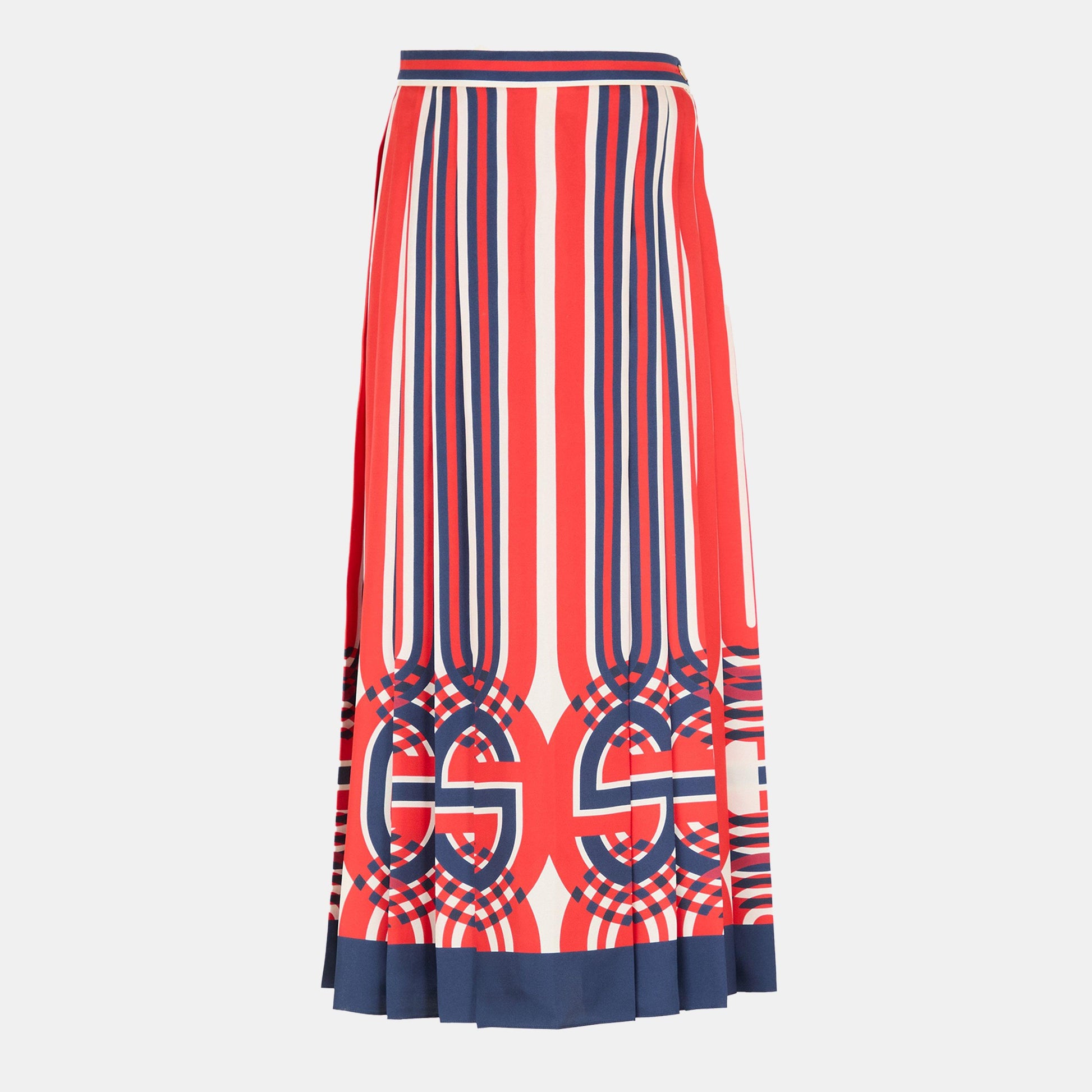 Gucci Women's Structured Pleated Midi Skirt