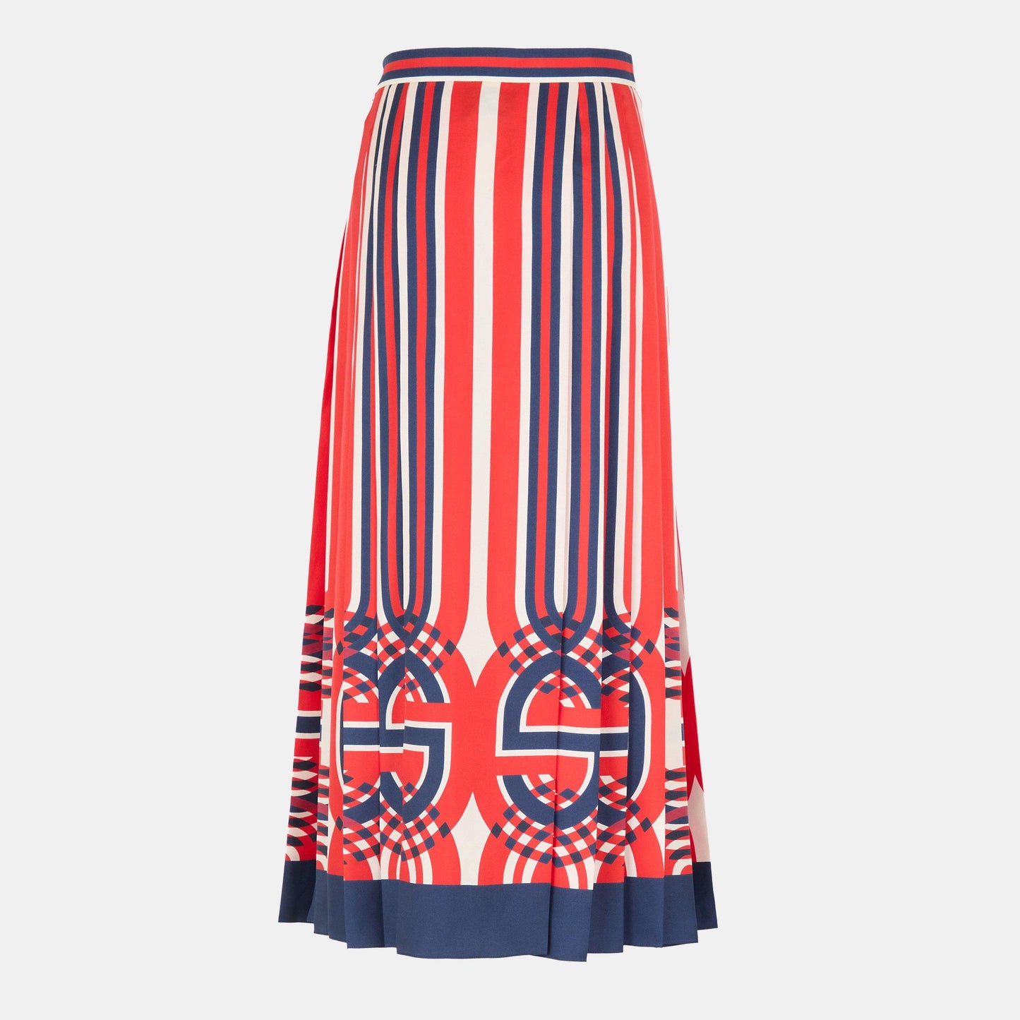 Gucci Women's Structured Pleated Midi Skirt
