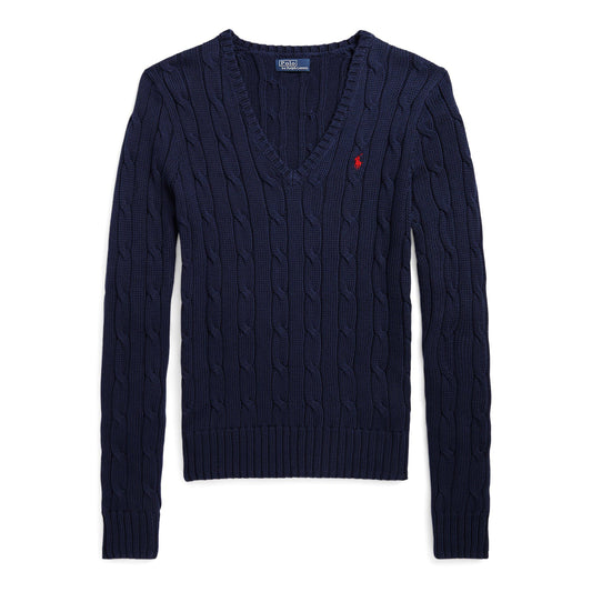 Women's Cable-Knit V-neck Jumper