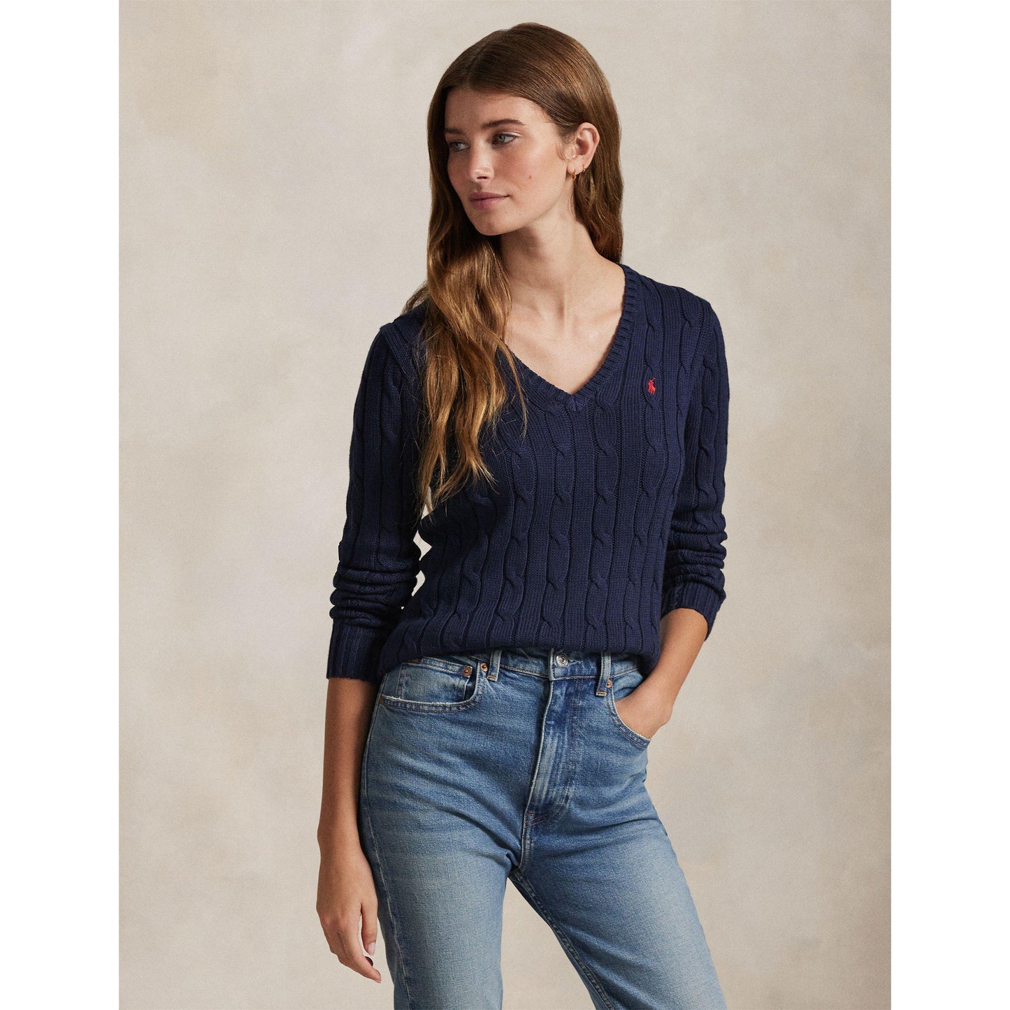 Polo Ralph Lauren Women's Cable-Knit V-neck Jumper