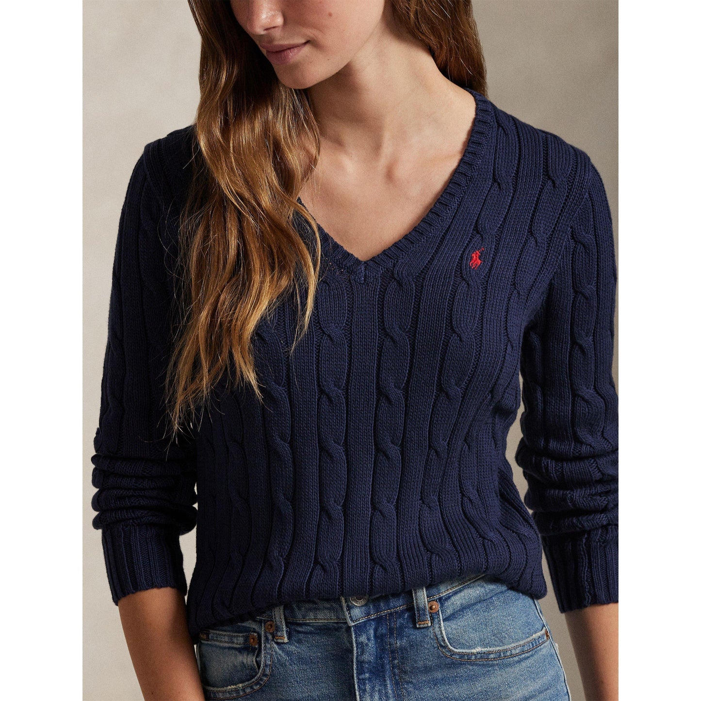 Polo Ralph Lauren Women's Cable-Knit V-neck Jumper