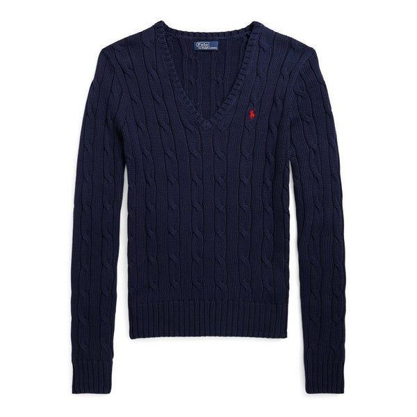 Women's Cable-Knit V-neck Jumper