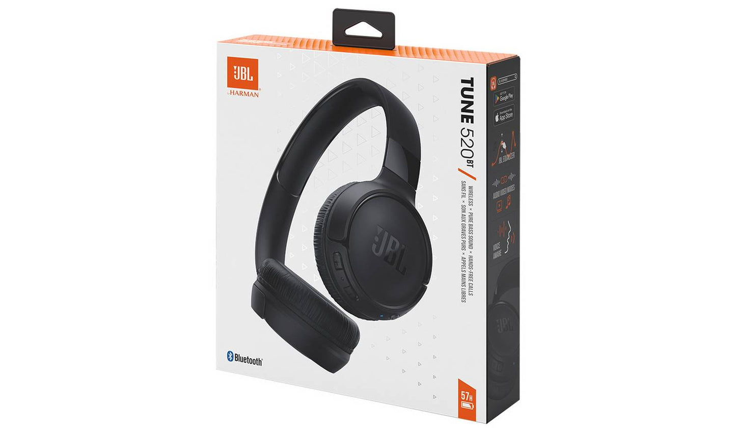 JBL Tune 520BT On-Ear Wireless Headphones - Black