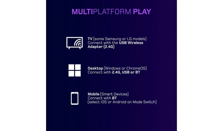 Gioteck Smart TV Game Controller For TV, PC, Mobile - Grey