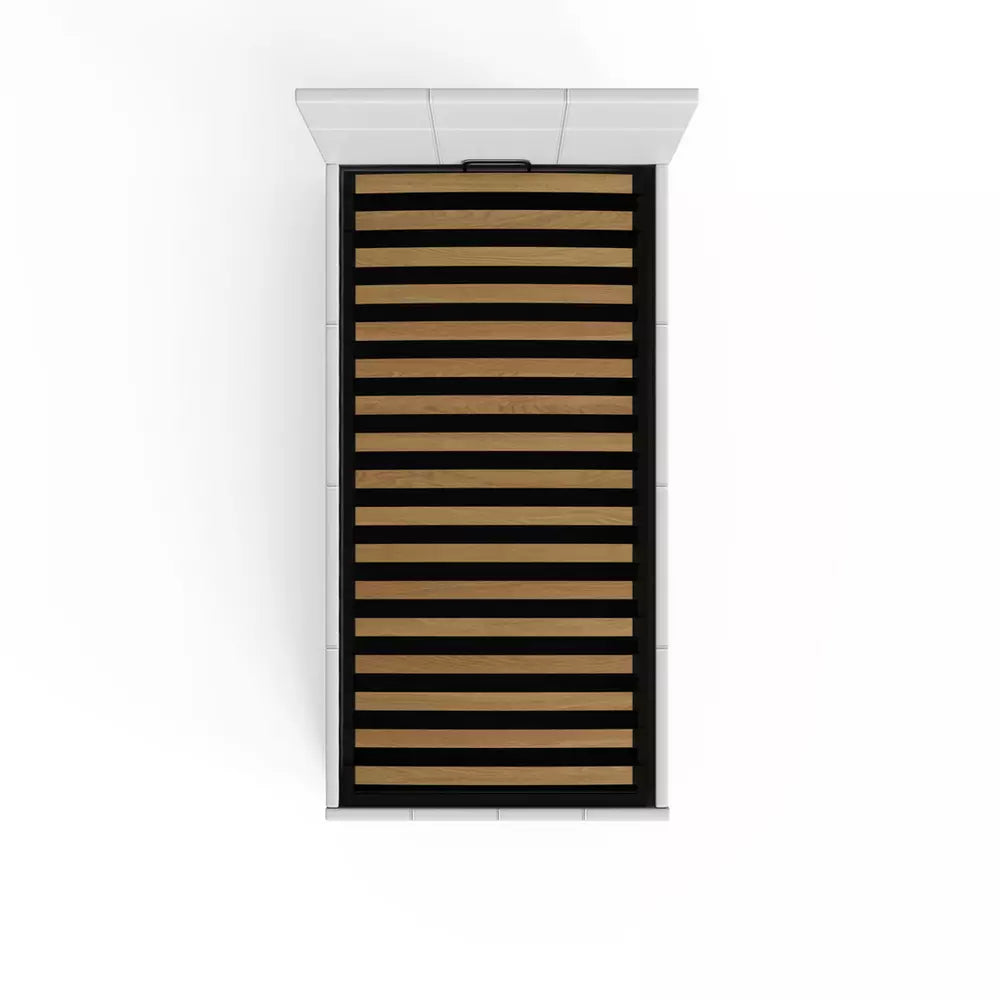 GFW End Lift Single Faux Leather Ottoman Bed - White