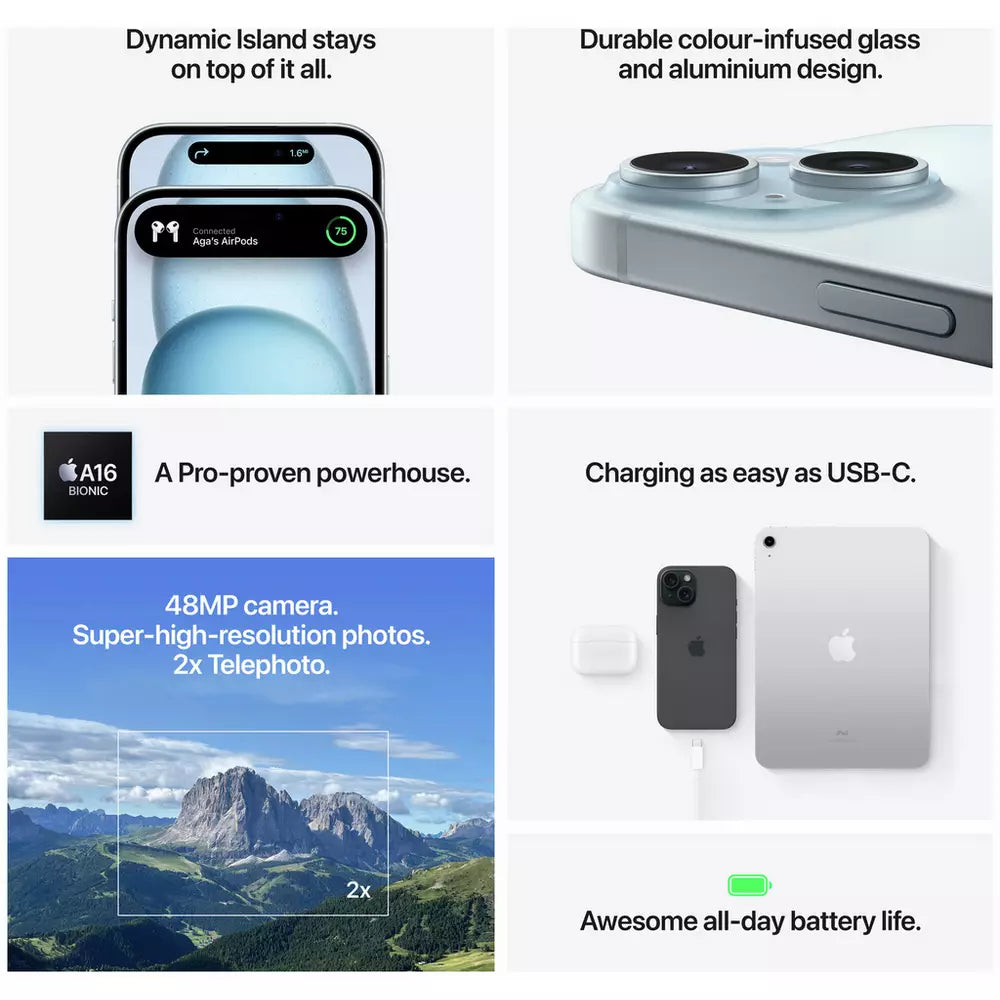 SIM Free iPhone 15 5G 128GB Mobile Phone - Pink