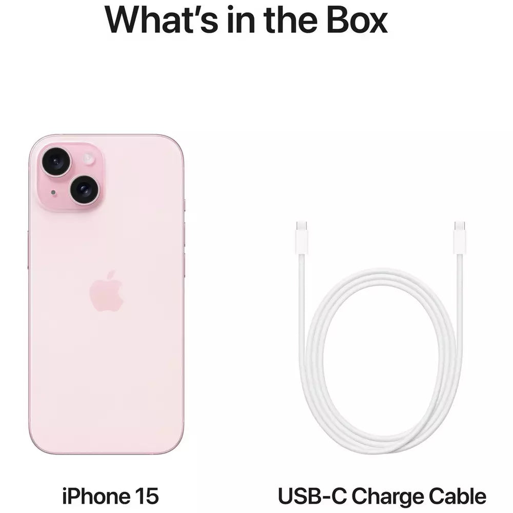 SIM Free iPhone 15 5G 128GB Mobile Phone - Pink