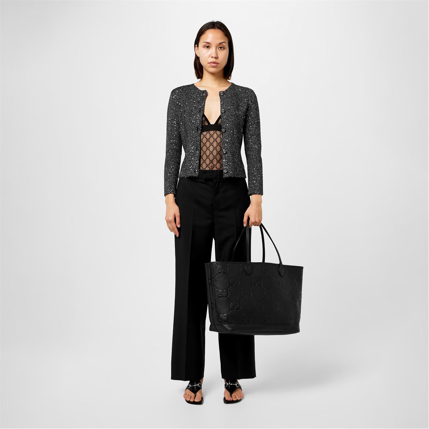 Women's Plain Mohair Cutout Tailored Trousers