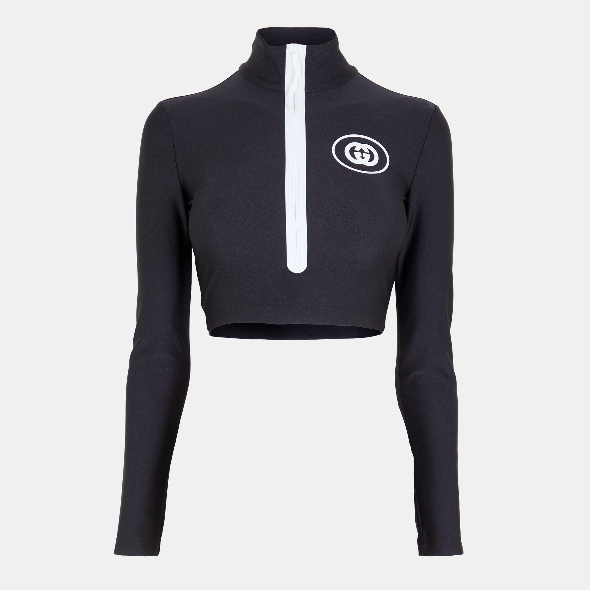Gucci Women's Long Sleeve Cropped Crop Top