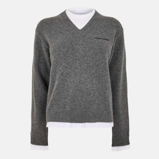 Miu Miu Cashmere V-neck Sweater