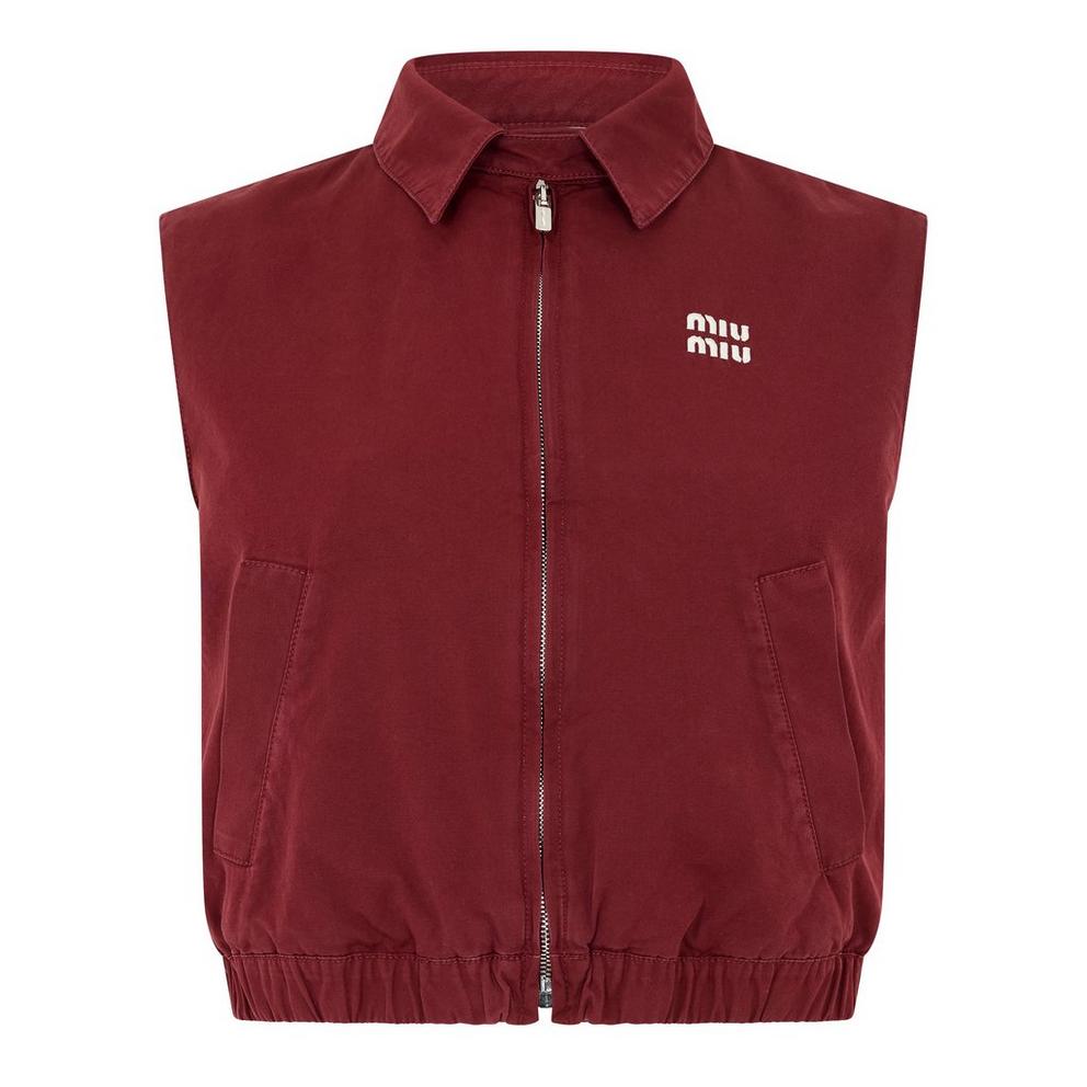 Miu Miu Washed Poplin Vest