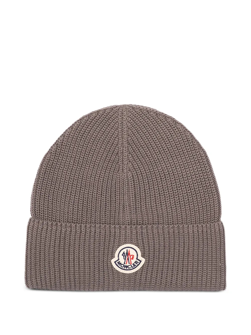 Moncler ribbed logo-patch beanie hat