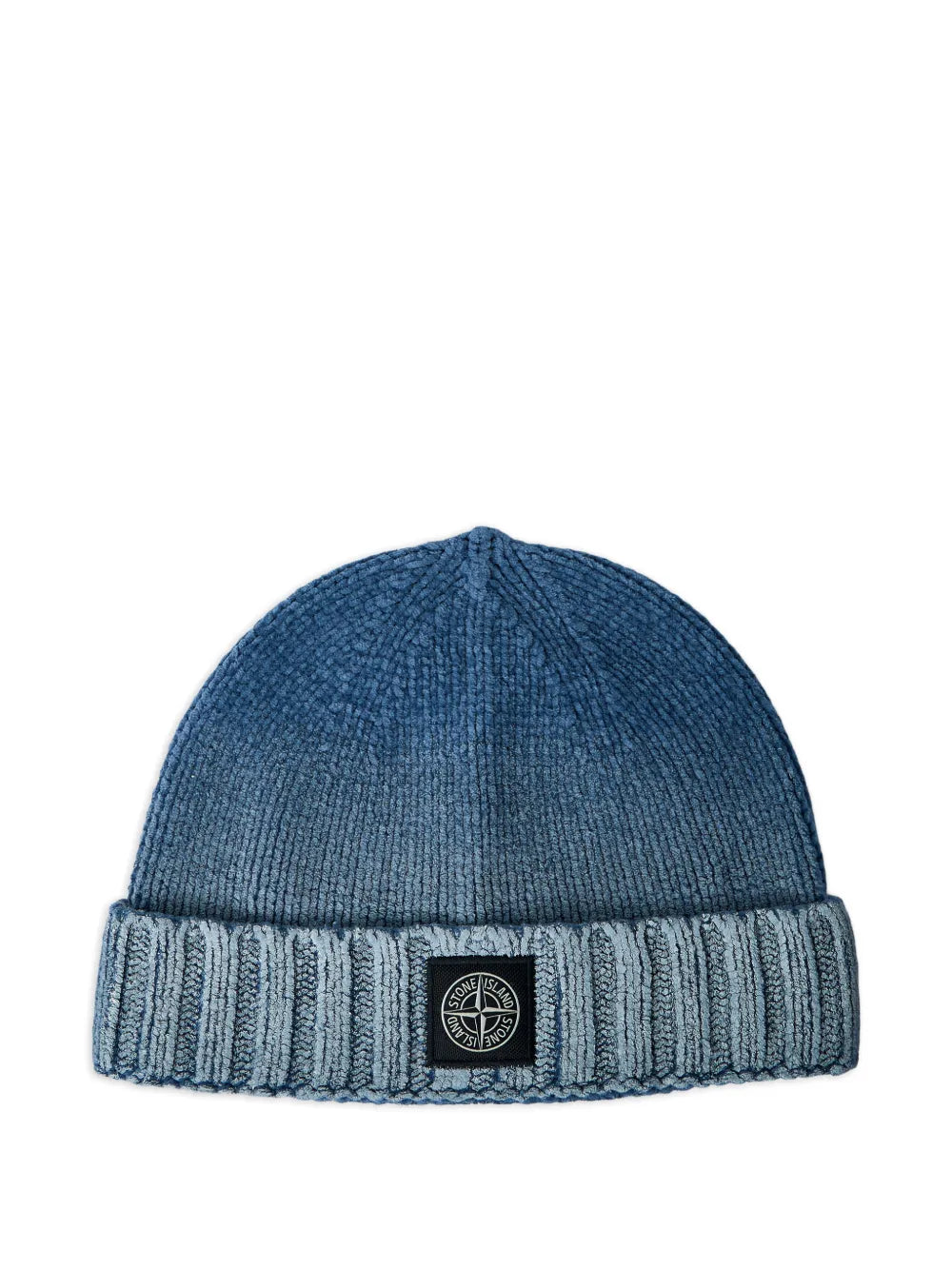 Stone Island ribbed logo-patch beanie hat