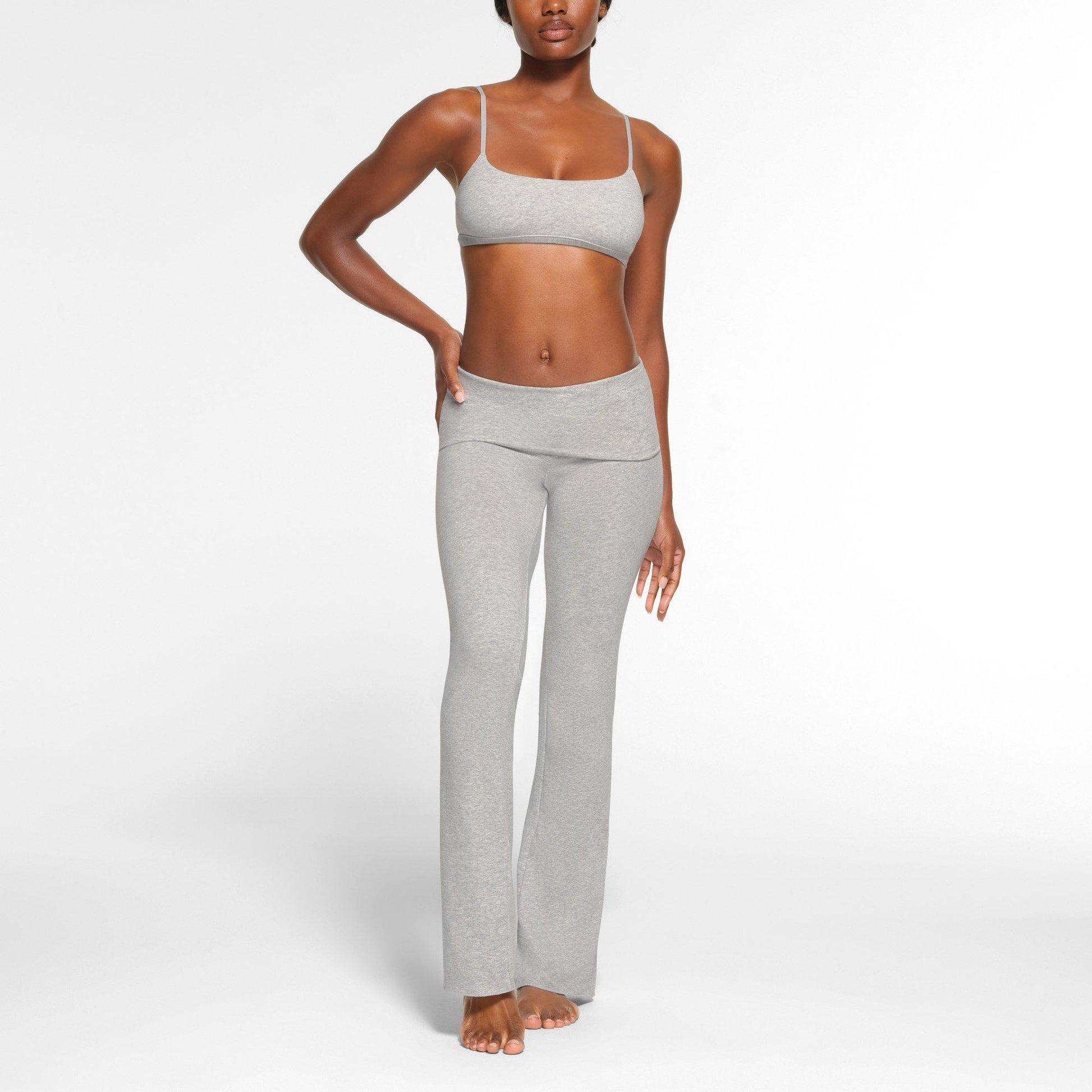 SKIMS Womens Cotton Jersey Foldover Pant