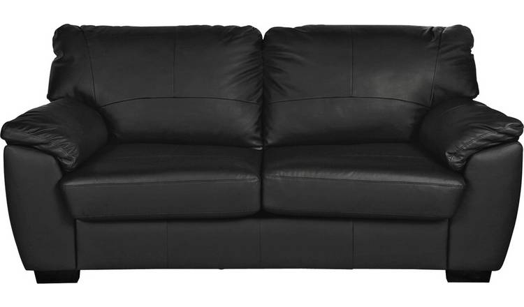 Argos Home Milano Leather 3 Seater Sofa - Black