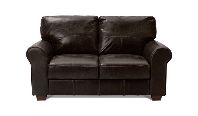 Argos Home Salisbury Leather 2 Seater Sofa - Chocolate