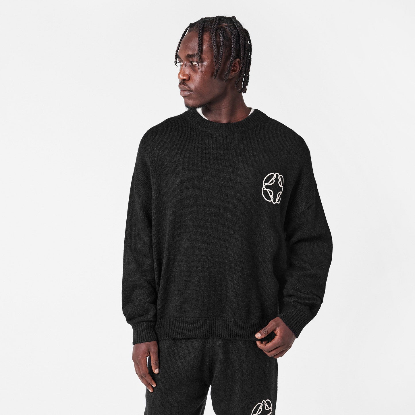 BELIER Men's CropMo Structured Knit Crew Neck Jumper