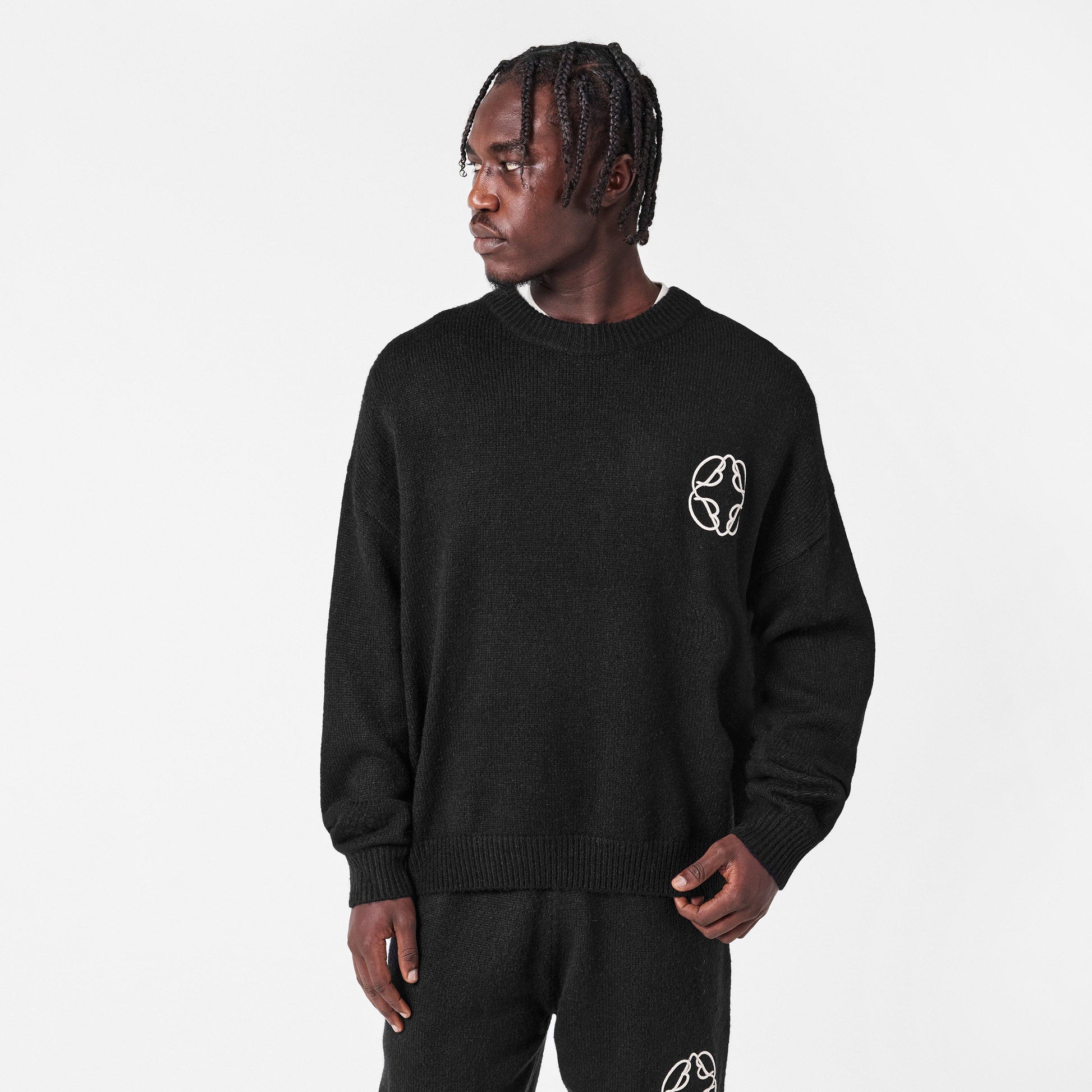 BELIER Men's CropMo Structured Knit Crew Neck Jumper