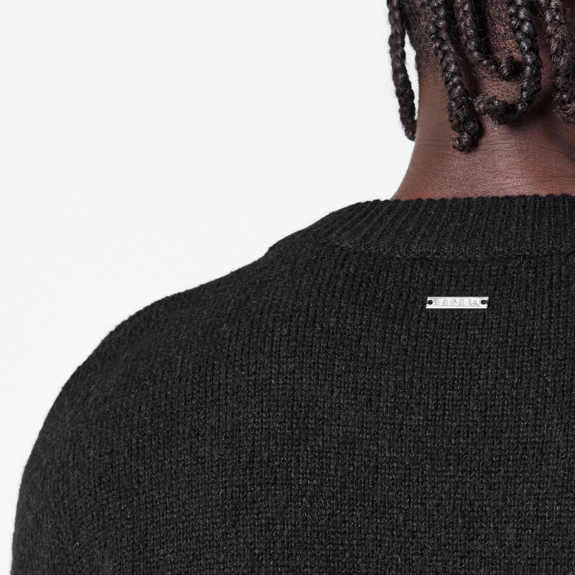 BELIER Men's CropMo Structured Knit Crew Neck Jumper