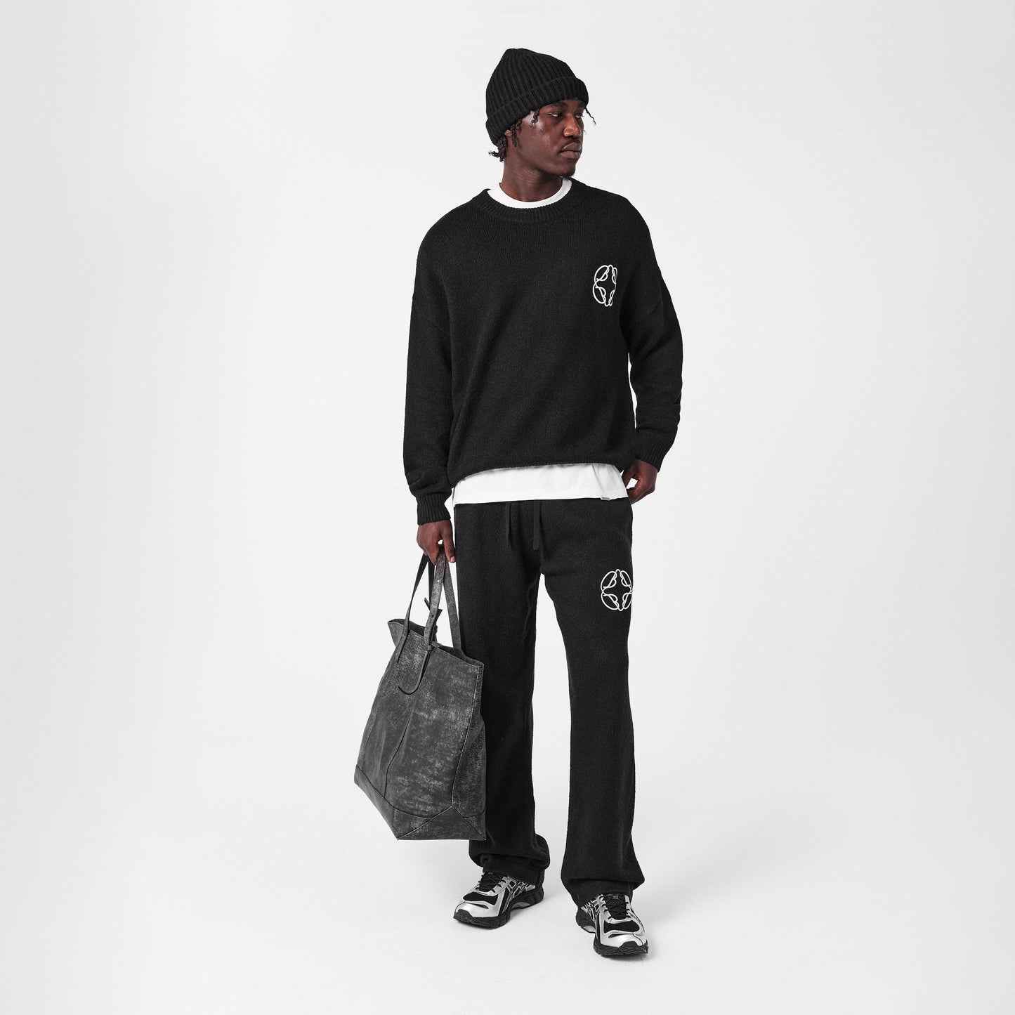 BELIER Men's CropMo Structured Knit Crew Neck Jumper