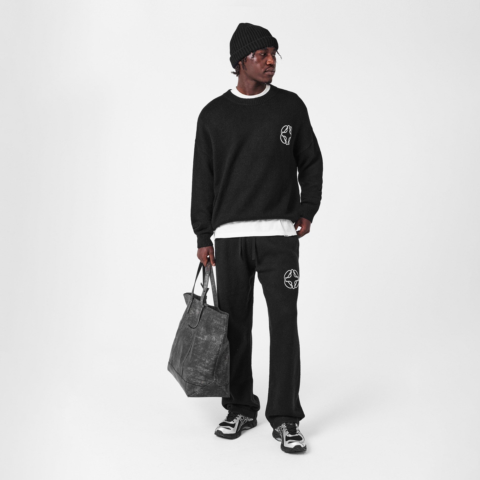 BELIER Men's CropMo Structured Knit Crew Neck Jumper