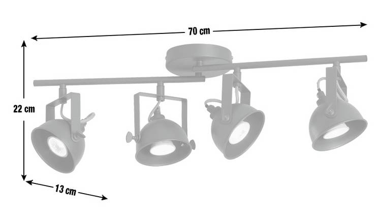 Argos Home Loft Living 4 Light Spotlight - Dark Grey