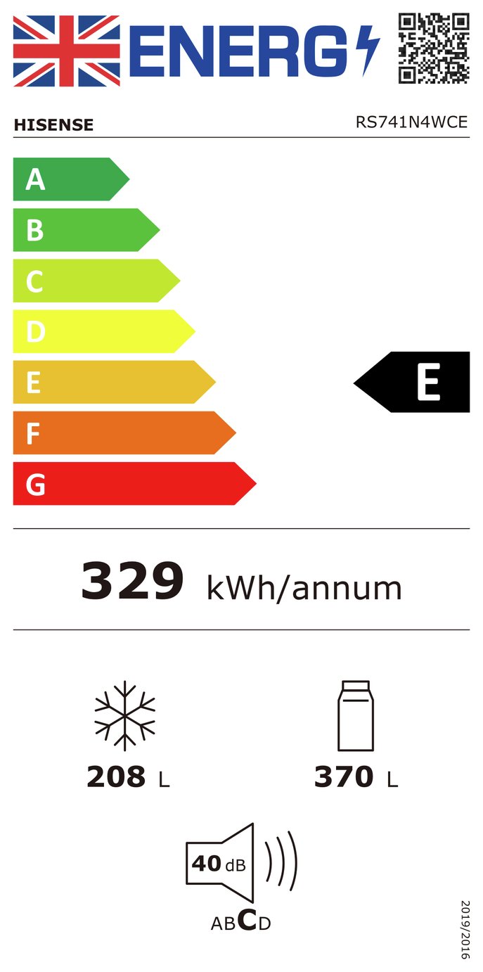 Hisense RS741N4WCE American Fridge Freezer - Silver