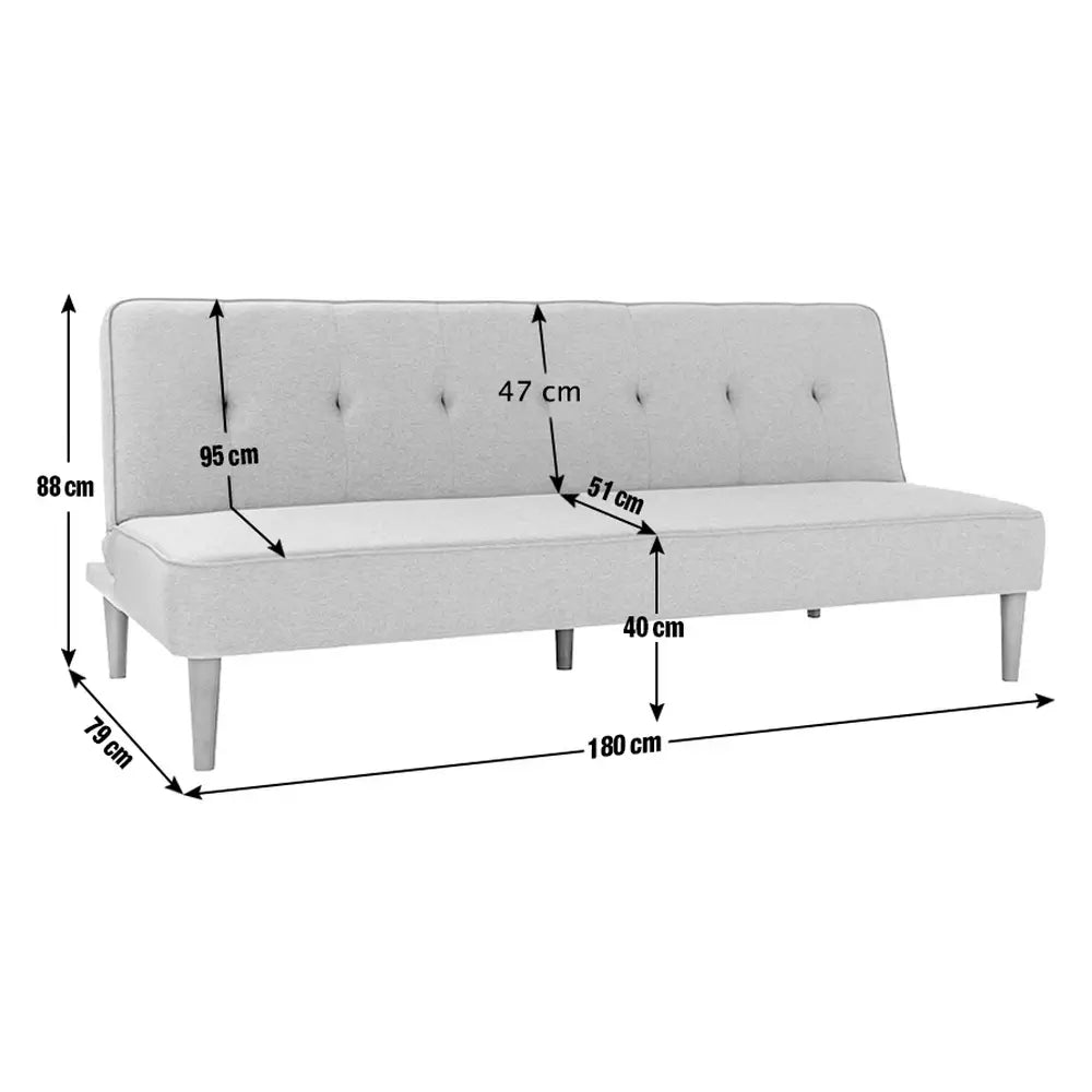 Habitat Odeon Fabric 2 Seater Clic Clac Sofa Bed - Grey