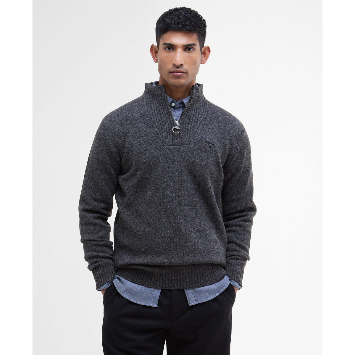 Barbour Essential L/Wool Half Zip Jumper