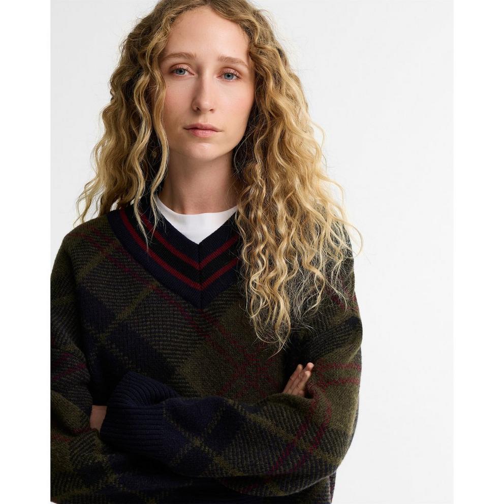 Barbour Women's Shae Fine-Knit Wool Long-Sleeve V-Neck Jumper