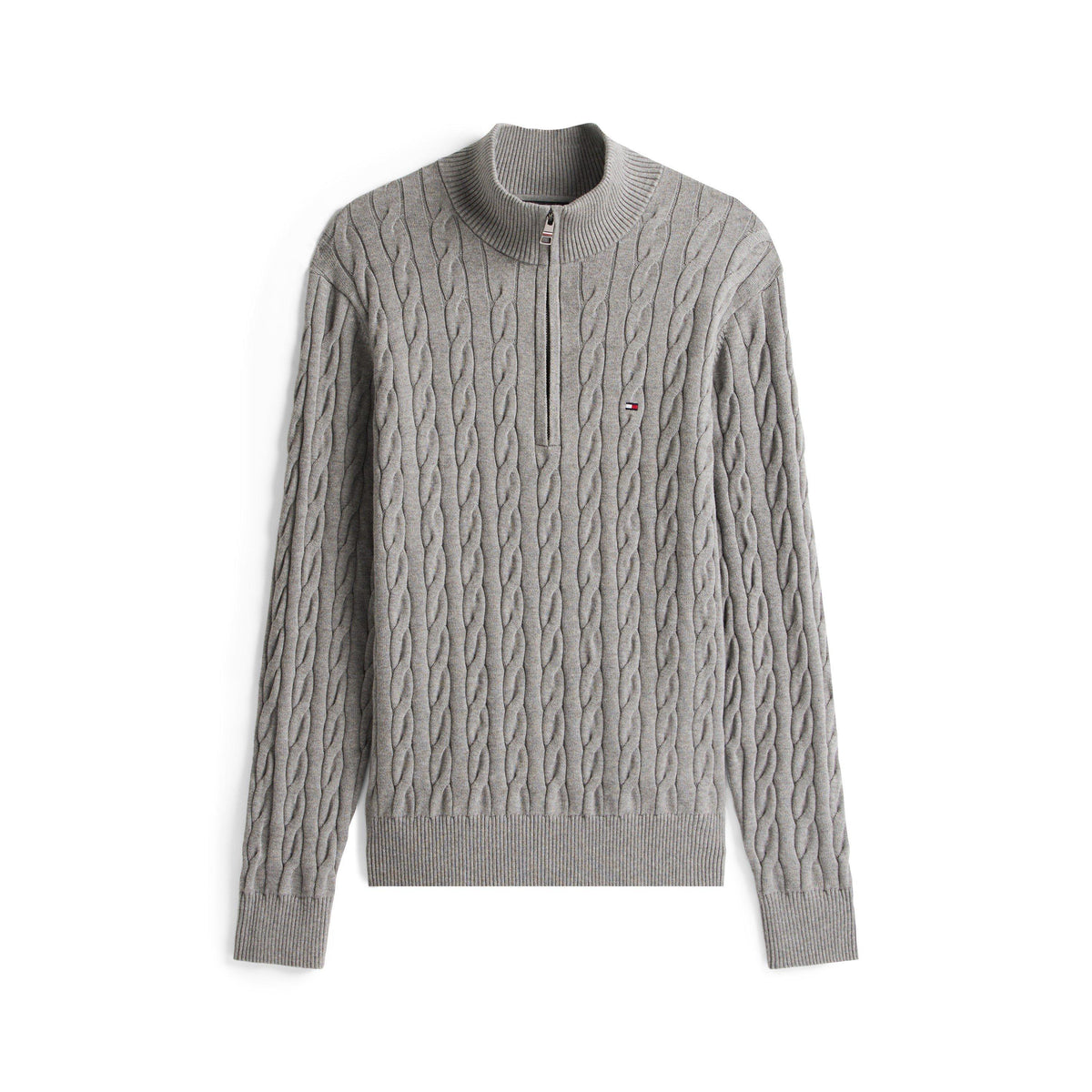 Tommy Hilfiger Classic Cotton Cable Zip Mock