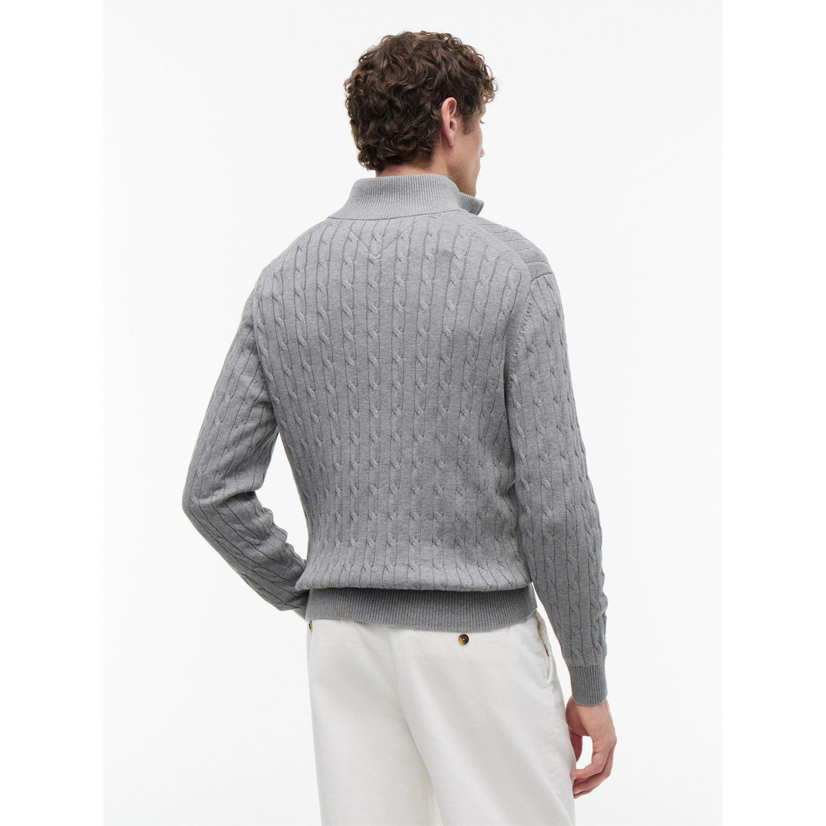 Tommy Hilfiger Classic Cotton Cable Zip Mock