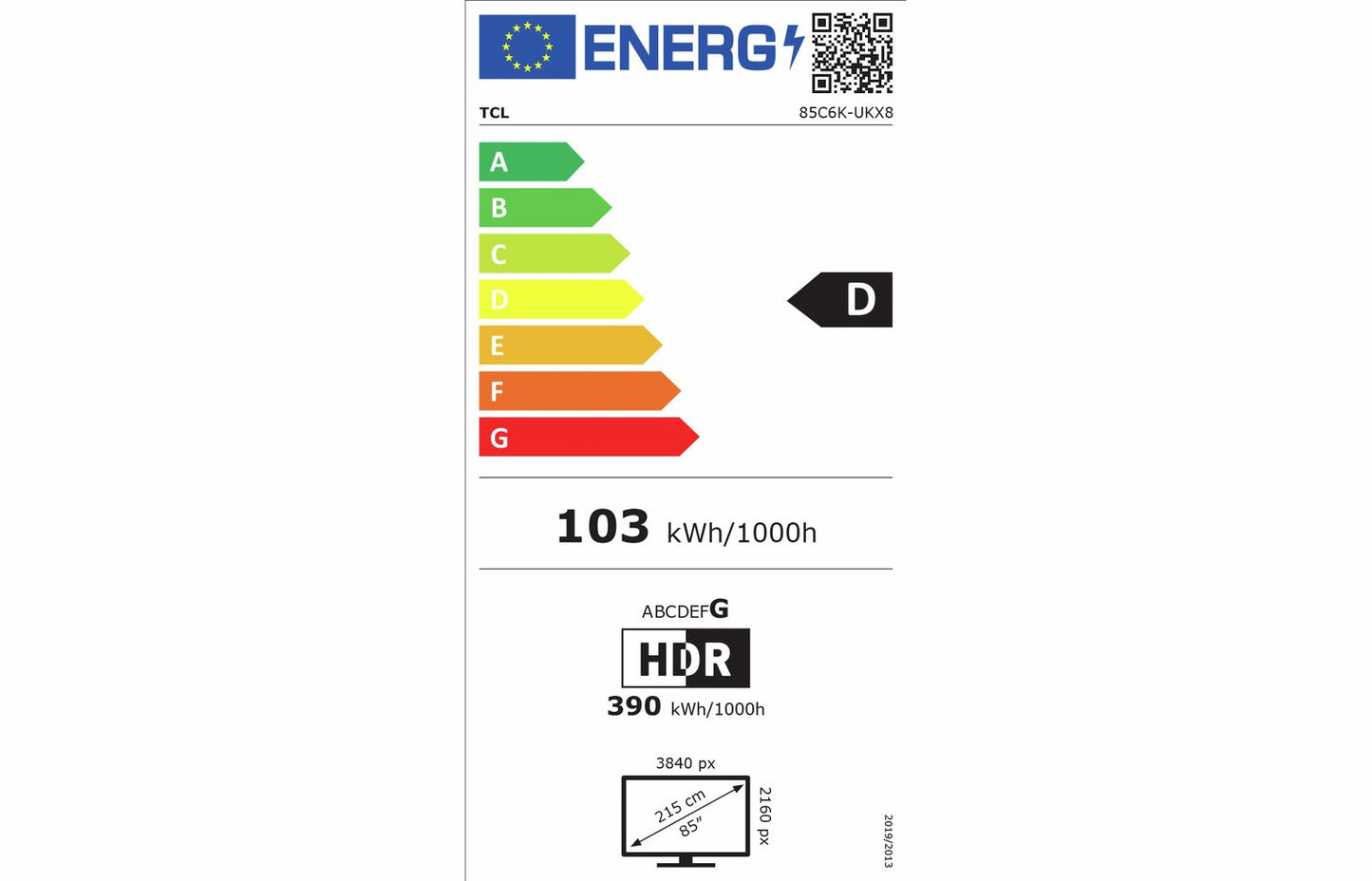 TCL 85 Inch 85C6K Smart 4K HDR QD Mini-Led Google TV