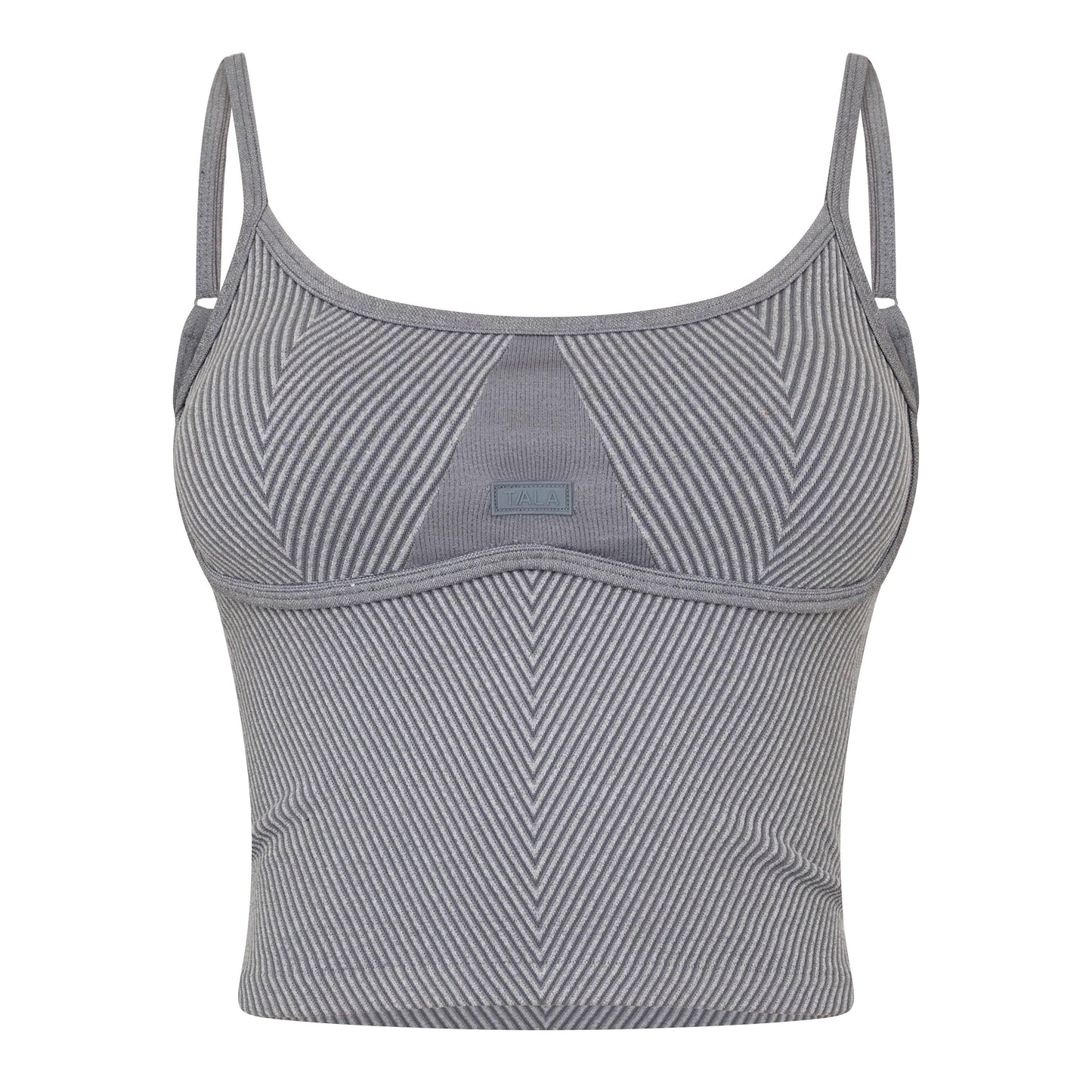 TALA SCULPT SEAMLESS CONTRAST RIB VEST VINTAGE GREY