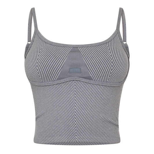 TALA SCULPT SEAMLESS CONTRAST RIB VEST VINTAGE GREY