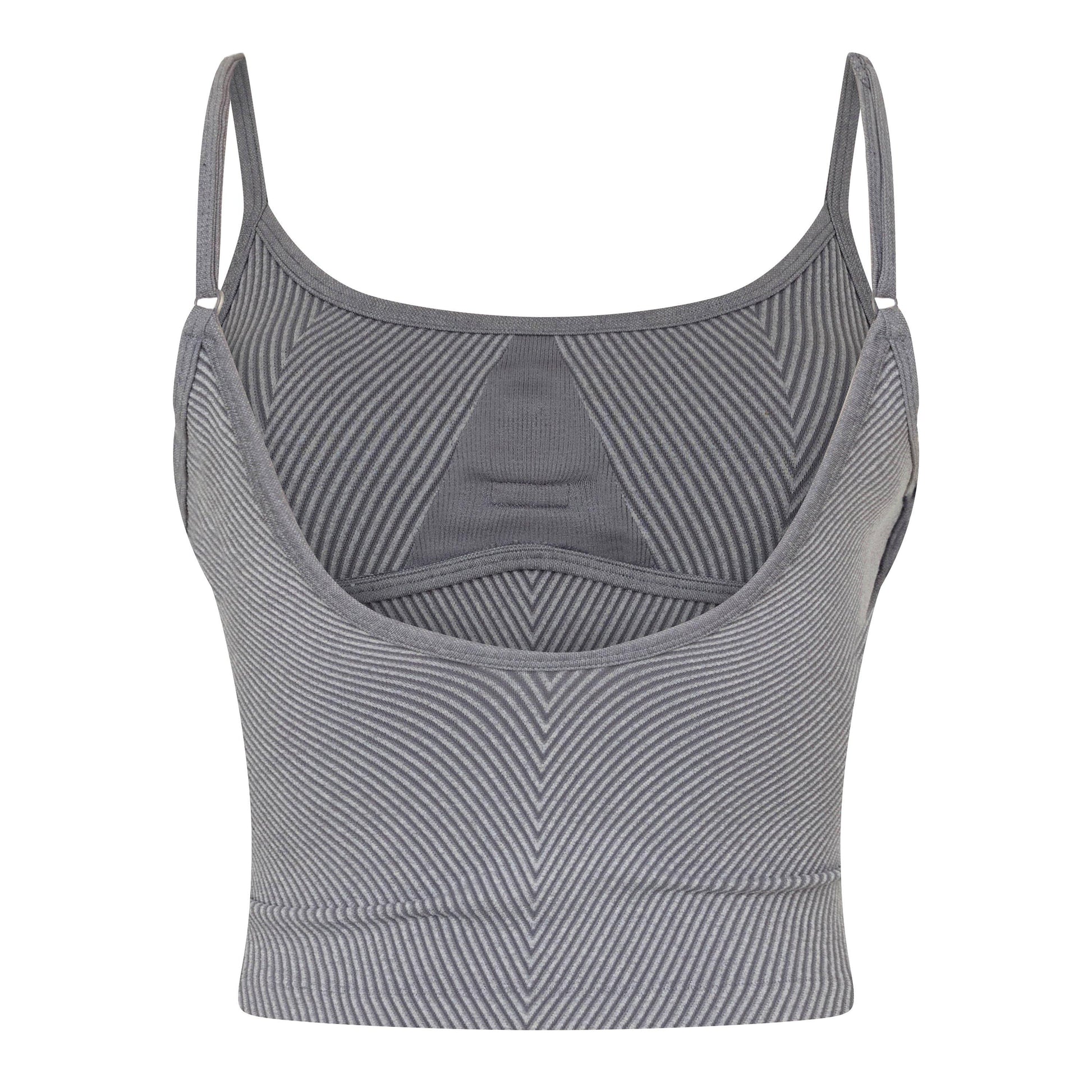TALA SCULPT SEAMLESS CONTRAST RIB VEST VINTAGE GREY