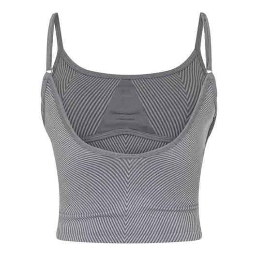 TALA SCULPT SEAMLESS CONTRAST RIB VEST VINTAGE GREY