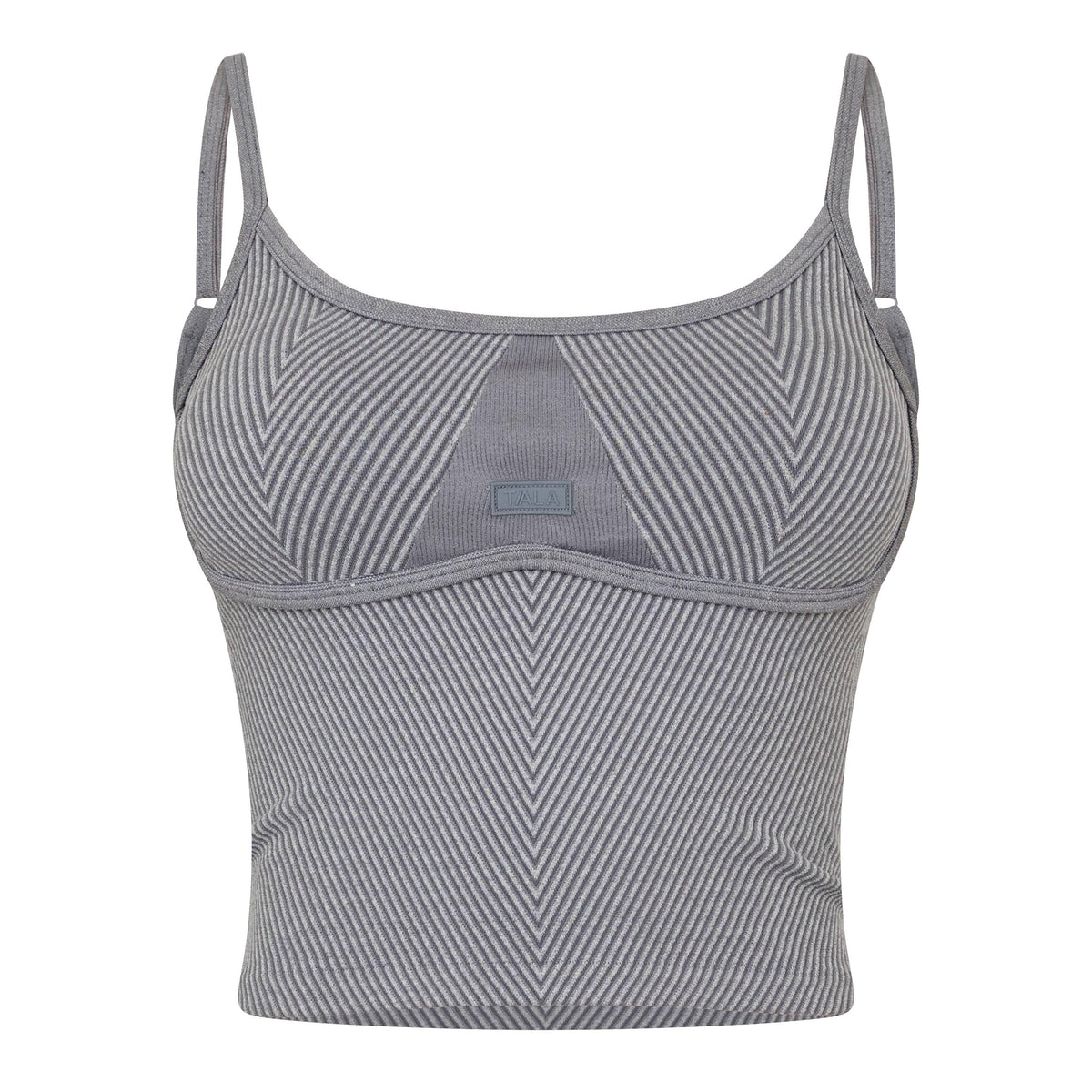 TALA SCULPT SEAMLESS CONTRAST RIB VEST VINTAGE GREY